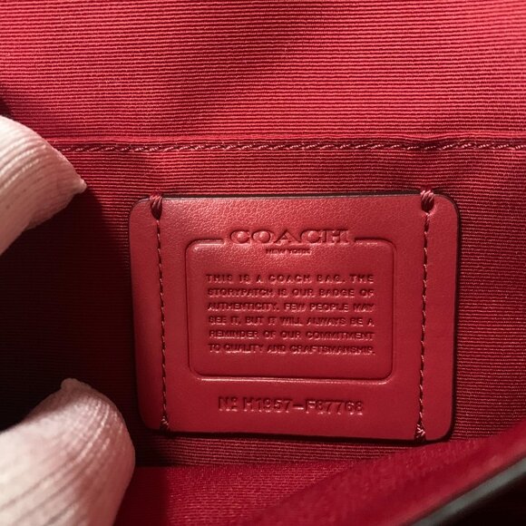Coach Penny Small Red Turnlock Leather Crossbody Bag Detachable Straps F87768 - Picture 3 of 16